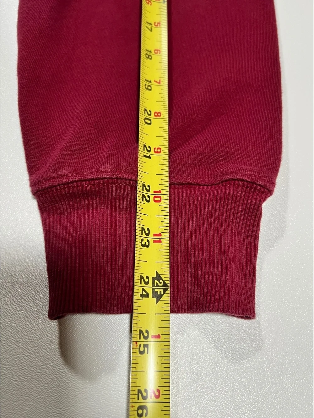 The North Face Maroon Pullover Hoodie Men's Large Orange Logo Sweatshirt